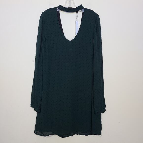 Sanctuary Green Polka Dot Shocker Shift Dress L - Picture 1 of 11